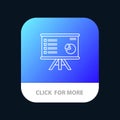 Presentation, Analytics, Business, Chart, Graph, Marketing, Report Mobile App Button. Android and IOS Line Version Royalty Free Stock Photo