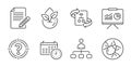 Presentation, Article and Bed bugs icons set. Headhunter, Technical algorithm and Organic product signs. Vector