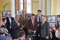 Presentation of Dumitru Prunariu cosmonaut at the astro-photo exibition at the UNIVERSitarium astro-symposium. Royalty Free Stock Photo