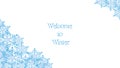 Presentation background in concept welcome to winter with snowflake