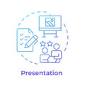 Presentation blue gradient concept icon Royalty Free Stock Photo