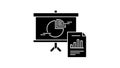 Presentation Board with Pie Chart and Bar Graph Report Icon Keywords: presentation, board, pie chart, bar graph Royalty Free Stock Photo