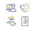 Presentation board, Tutorials and Medical pills icons set. Interview sign. Growth chart, Quick tips, Drugs. Vector