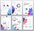 Presentation booklet - set of modern vector abstract templates Royalty Free Stock Photo