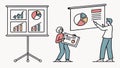 Presentation charts with figures, business and data analysis vector design Generative AI
