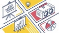 Presentation charts illustration, data analysis and business graphics vector design Generative AI
