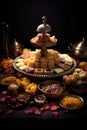 A presentation of colorful and flavorful Diwali sweets