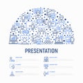 Presentation concept in half circle Royalty Free Stock Photo