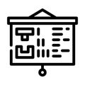 presentation of courses line icon vector illustration