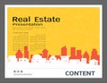 Presentation design template, City buildings and real estate concept, Vector modern background Royalty Free Stock Photo