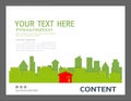 Presentation design template, City buildings and real estate concept, Vector modern background