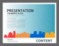 Presentation design template, City buildings and real estate concept, Vector modern background Royalty Free Stock Photo