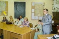 Presentation of diplomas to pedagogical University named after Konstantin Tsiolkovsky in Kaluga in Russia.