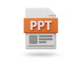 Presentation document icon with orange ppt label Royalty Free Stock Photo