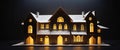 Illustrative representation of a house or building made of paper