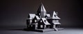 Illustrative representation of a house or building made of paper
