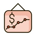 Presentation graph report financial business stock market line and fill icon