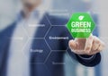 Presentation of green business concept for sustainable development Royalty Free Stock Photo