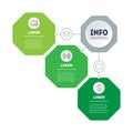 Presentation of Green Business or info graphics concept consisting of three octagons. Template of Infographic of technology or eco