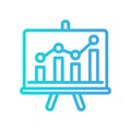 Presentation icon in gradient style about marketing and growth for any projects Royalty Free Stock Photo