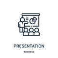 presentation icon vector from business collection. Thin line presentation outline icon vector illustration. Linear symbol Royalty Free Stock Photo