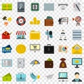 Presentation icons set, flat style Royalty Free Stock Photo