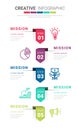 Presentation infographic template with 5 options  vector infographics design and marketing icons can be used for workflow layout Royalty Free Stock Photo