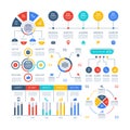 Presentation infographics. Flowchart timeline process chart, organization workflow, number option diagrams. Infographic