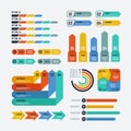 Presentation infographics. Flowchart timeline process chart workflow option diagrams. Infographic vector elements Royalty Free Stock Photo