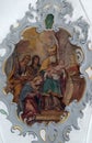 Presentation of Jesus in temple, fresco on the ceiling of the Church of Our Lady of Sorrows in Rosenberg, Germany Royalty Free Stock Photo