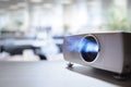 Presentation with lcd video projector in office Royalty Free Stock Photo