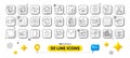 Presentation, Loyalty points and Cut line icons pack. For web app. 3d design elements. Vector