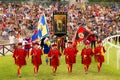 Marche, Ascoli Piceno, Reenactment, Giostra della Quintana: presentation of a medieval noble family