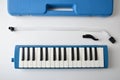 Presentation of melodica and all its components for use Royalty Free Stock Photo