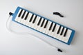 Presentation of melodica prepared to play with the tube Royalty Free Stock Photo