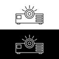 Presentation, movie, film, media projector vector illustration