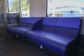 Presentation new INCG intercity in the Netherlands Blue leather sofa seats in second class