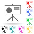 presentation of a pie chart multi color style icon. Simple thin line, outline  of web icons for ui and ux, website or mobile Royalty Free Stock Photo