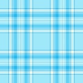 Presentation seamless check background, custom textile plaid fabric. Picnic blanket texture vector pattern tartan in cyan and