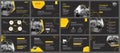 Presentation and slide layout background. Design yellow and black geometric template. Use for business annual report, flyer,