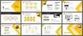 Presentation and slide layout background. Design yellow and orange gradient arrow template. Use for business annual report, flyer