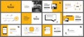 Presentation and slide layout background. Design yellow pastel leaves and flower template. Use for keynote, presentation, slide,