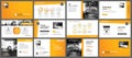 Presentation and slide layout template. Design orange keynote in paper style background. Use for business annual report, flyer,