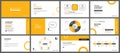 Presentation and slide layout template. Design yellow theme in background. Use for business annual report, flyer, marketing,