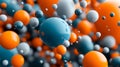 For a presentation slide, shiny 3D blobs represent data points and clusters based on machine learning using Scikit-learn