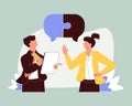 Presentation slide template or landing page website design. Business concept illustrations. Modern flat style. Business