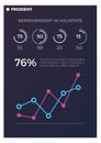 Presentation slide template. Line chart data vertical flyer