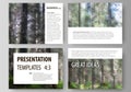 Presentation slide templates. Easy editable abstract vector layouts in flat design. Colorful background, hexagonal