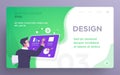 Presentation slide templates or hero banner images for websites, or apps. Business concept illustrations