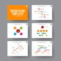 Presentation slides with infographic elements